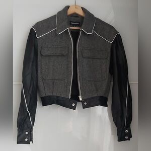 Mackage Wool & Leather Cropped Jacket